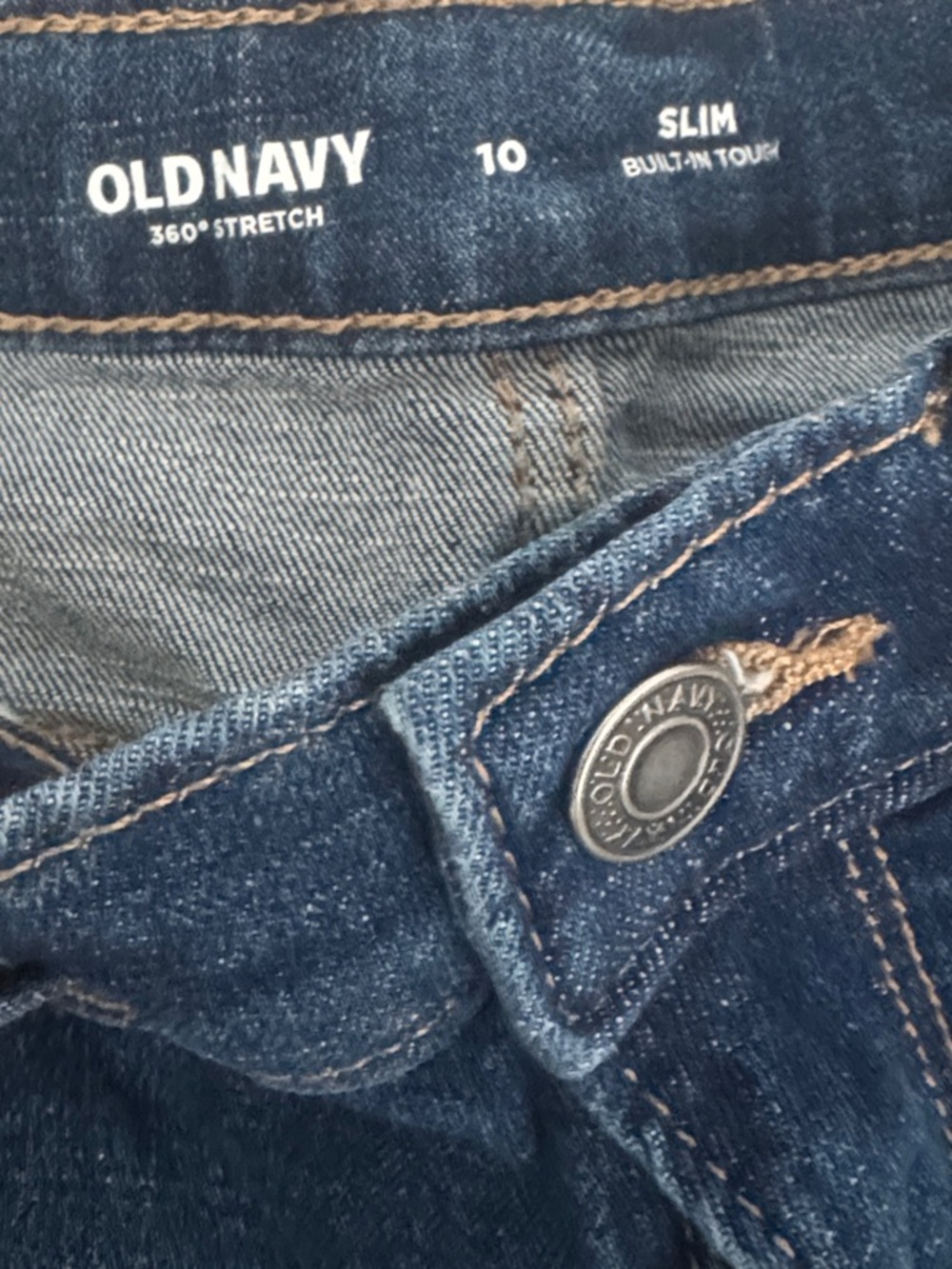 Old Navy Kids Dark Blue Straight Leg Jeans - Picture 2 of 2